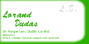 lorand dudas business card